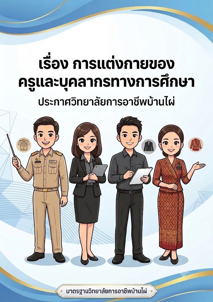ประกาศวิทยาลัยการอาชีพบ้านไผ่ เรื่อง แนวทางการแต่งกายของครูและบุคลากรทางการศึกษา ประจำภาคเรียนที่ 1 ปีการศึกษา 2569